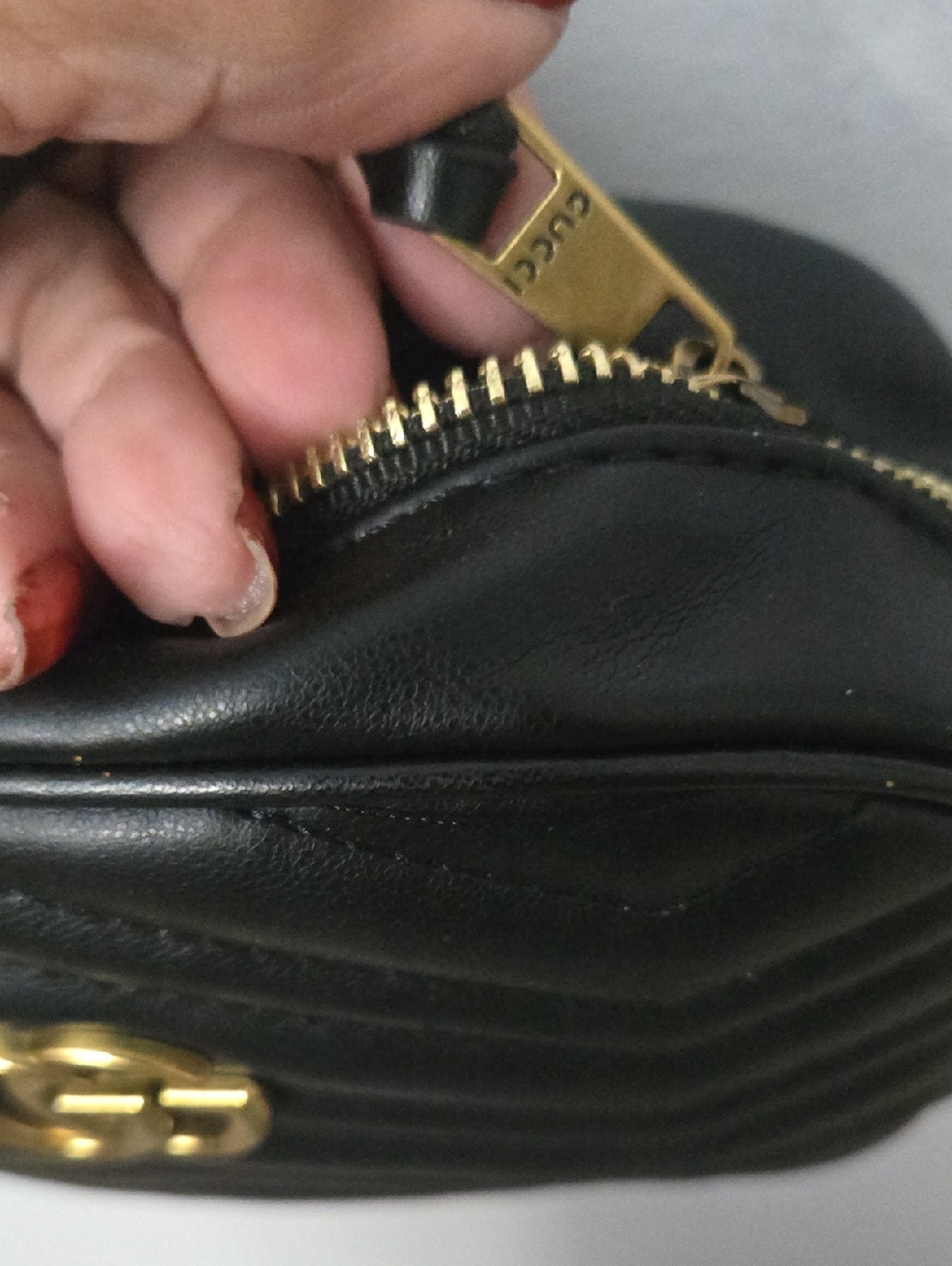 Designer-Inspired Black Quilted Crossbody Bag with Gold Chain - Picture 2 of 3